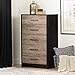 South Shore Londen, Weathered Oak and Ebony 5-Drawer Chest,