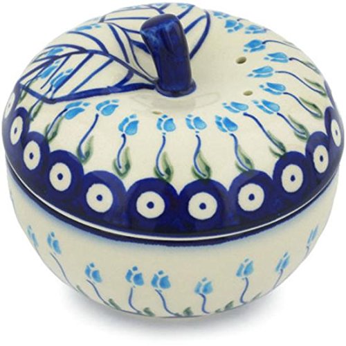 Ceramika Bona H0642H Polish Pottery Ceramic Apple Shaped Jar Hand Painted, 5-Inch