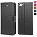 TUCCH iPhone SE 2016 Edition/5s/5 Case, Flip Stand PU Leather Folio Book Cover with [TPU Interior Case] Credit Card Slots, Magnetic Closure Compitible with iPhone SE/iPhone 5s/iPhone 5, Black