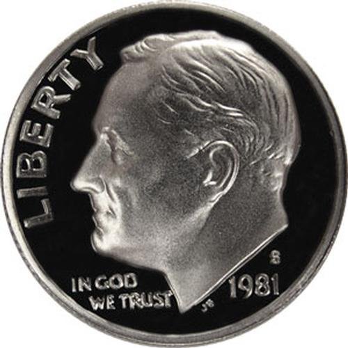 1981 S Type 1 Gem Proof Roosevelt Dime US Coin