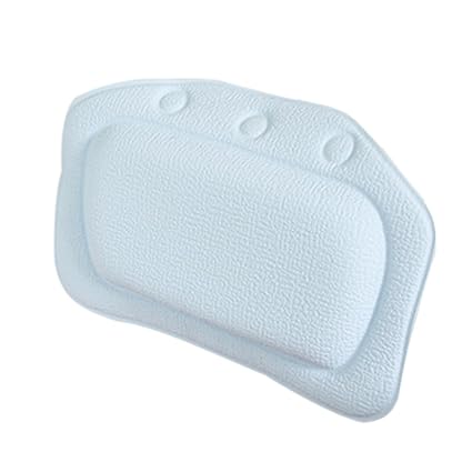 Divine Overseas Home Bathroom Use Neck Spa Support Relax Shower Foam Sponge Soft Bathtub Pillow Bath Headrest Light Blue