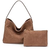 Woven Suede Shoulder Bag For Women Purses and Handbags Ladies Hobo Bags For Work Travel