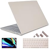 May Chen Case for 13.5" Microsoft Surface Laptop 3/4/5 with Alcantara Palm Rest Model 1867 1958 1950 (2019 2021 2022), Plastic Hard Shell Case with Keyboard Cover + Screen Protector, Stone