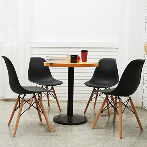 image for Set of 4 Kitchen Chair, Warmcentre Modern Style Side Chair with Natura