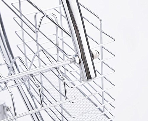 Vansop 2 Tiers Kitchen Dish Cup Drying Rack Drainer Dryer Tray Cutlery Holder Organizer(US STOCK)