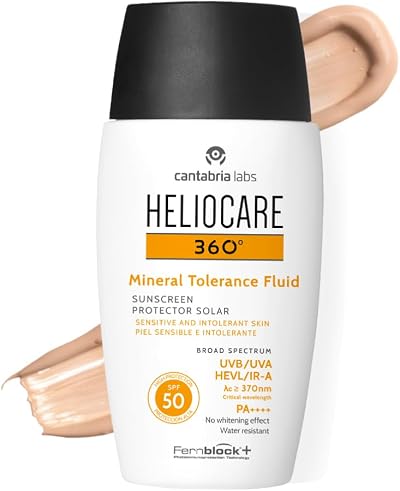 Heliocare 360 Mineral Tolerance Fluid SPF50 50ml Face Sunscreen UVA UVB Light