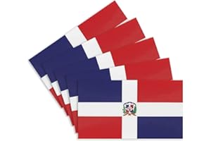CANTENDO 5Pcs Dominican Flag Decal Sticker - Dominicans Flag Reflective Vinyl Car Stickers - for Car Window Bumper Waterproof Sticker (2.5 x 4.5 Inch)
