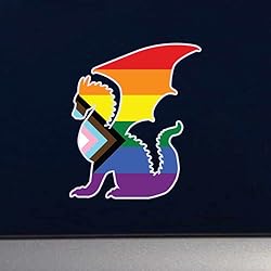 Dark Spark Decals LGBT Pride Progress Flag Dragon