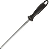 HiramWare Knife Sharpener Rod, 10 Inch Honing Steel for Knives | Professional Magnetic Sharpening Stick, Premium High Carbon Steel, Hard Chrome Plating, Easy to Grip for All Kitchen Knives