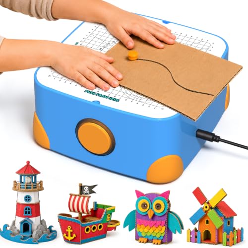 Graceduck Safe Cardboard Cutter for Kids Creative Arts & Crafts,STEM Toy for 5+ Boys and Girls for Kids for Boys GirlsCreative Building Toy for Boxes, School Projects Blue