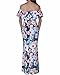 BIUBIU Women's Elegant Off Shoulder Floral Party Bodycon Maxi Dress Beige 2XL