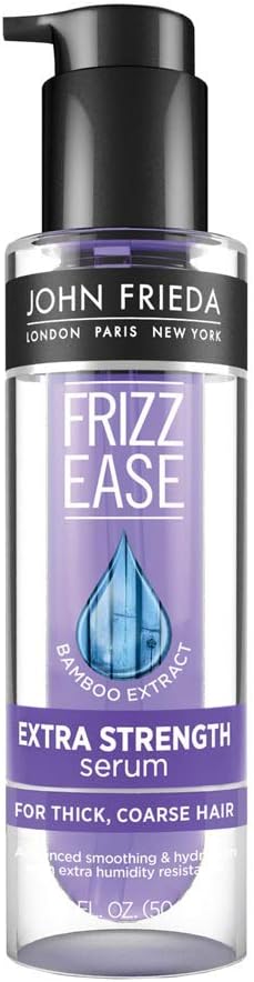 John Frieda 11766 Frizz Ease Extra Strength Serum, 1.69 Ounce Nourishing Treatment for Thick, Coarse Hair, Featuring Bamboo Extract and Provides Salon-caliber Smoothing: Garden & Outdoor