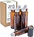 6 Amber Essential Oil Roller Bottles - Metal Rollers - FREE Recipe eBook for Roll-ons! - Useful for Aromatherapy - Mix with Fractionated Coconut, Jojoba, Almond and Carrier Oils - Solid Amber Glass