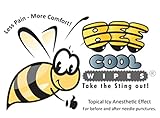Injection Pain Relief – Insulin Shots, Botox, and Vaccines – Bee Cool Icy Wipes – Medical Alcohol Free, Anesthetic Cool Soothing, Numbing Patient Comfort