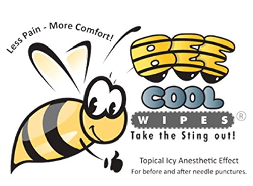 Injection Pain Relief – Insulin Shots, Botox, and Vaccines – Bee Cool Icy Wipes – Medical Alcohol Free, Anesthetic Cool Soothing, Numbing Patient Comfort