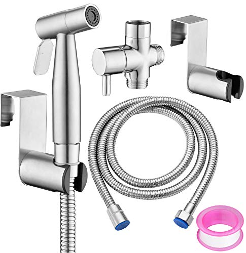 Greenco Handheld Bidet Sprayer Attachment, Stainless Steel Brushed Nickel Design, for Personal Hygiene, Feminine, Cloth…
