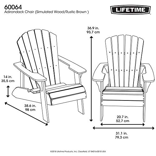 Lifetime 60064 Adirondack Chair, Natural Brown Pricepulse