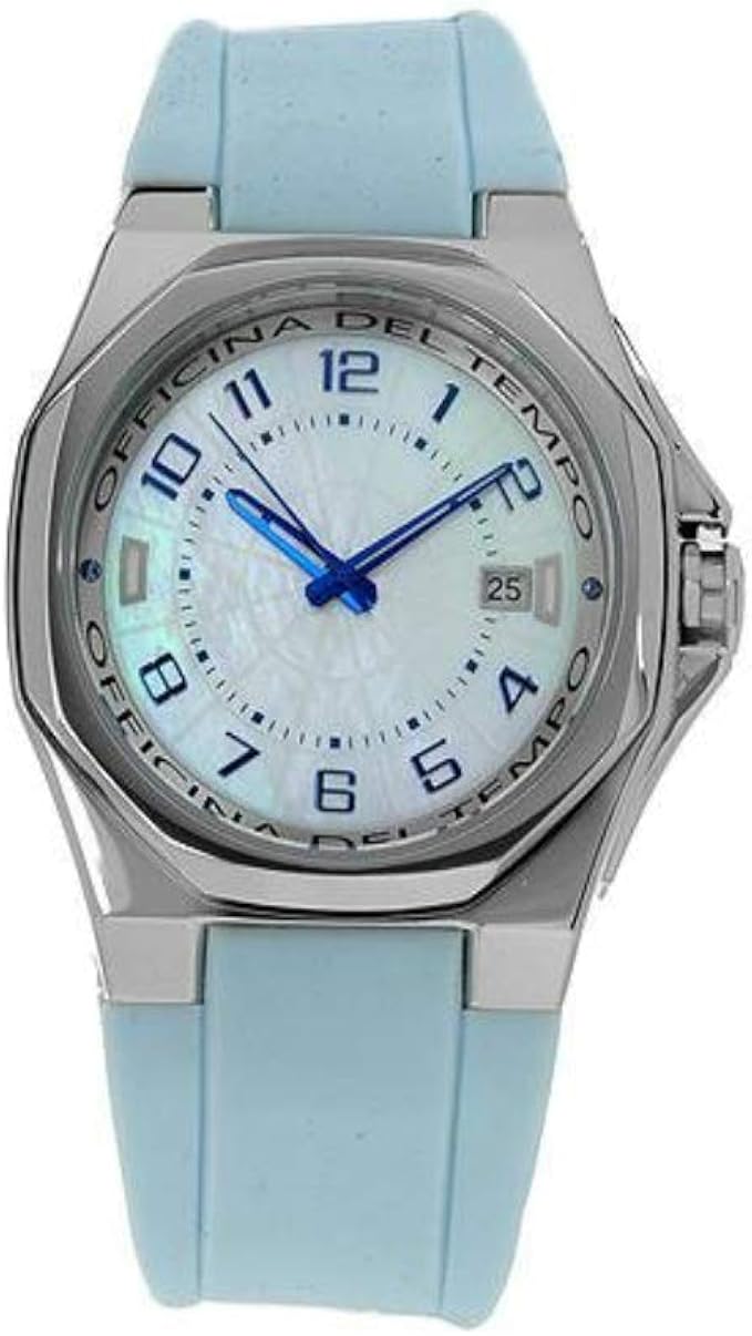 Reloj Officina del Tempo OT1028/02SWLB. Correa caucho azul ...