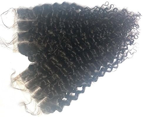 RIKA Hair 4x4 Kinky Curly Closure Bleached Knots 3 Way Part Brazilian Virgin Human Hair Lace Closure 10" Natural Color