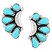 Turquoise Earrings 925 Sterling Silver & Genuine Turquoise (Select style) (Blossoms)