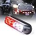 Xprite White & Red 4 LED 4 Watt Emergency Vehicle Waterproof Surface Mount Deck Dash Grille Strobe Light Warning Police Light Head with Clear Lens