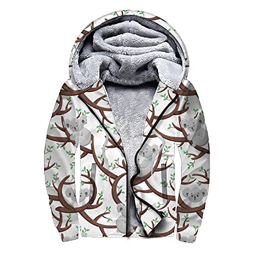 Men's Zip Up Hoodie Heavyweight Winter Sweatshirt Fleece Sherpa