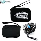 Portable Slim Sleeve Case Protector for E-Cig Vaporizer & Accessories + Removable Hand Strap |Ice Black Retro Brick Cellphone Print [Sleeve CASE ONLY]