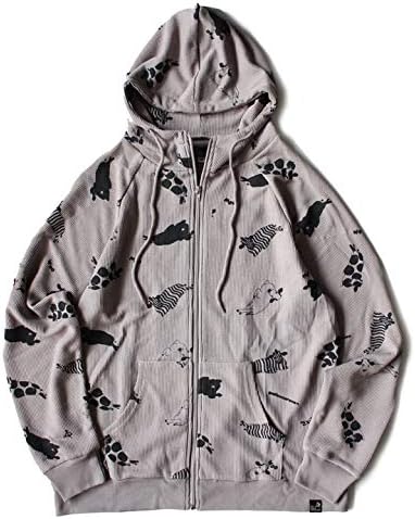 Amazon Go Slow Caravan ゴースローキャラバン 牛柄 総柄ワッフルzipパーカー 杢グレーmoomoo No 38 4サイズ L トレーナー パーカー 通販