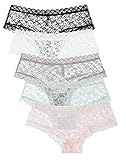 5-Pack: Free to Live Women's Trimed Sexy Lace Boy Short Panties (XXL)