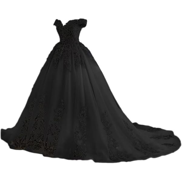 Mouccy Tulle Lace Wedding Dresses Black Evening Party Gowns with Train  Strapless Bridal Gowns Size 0 at Amazon Women's Clothing store