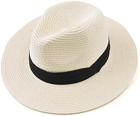 Tomily Women's Panama Hat Foldable Packable Straw Beach Summer Fedora Rose Lace Sun Hat