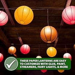 Mudra Crafts Silver Paper Lanterns with Lights