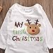Unisex Baby Boys Girls My First Christmas Red Nose Reindeer Long Sleeve Bodysuit Romper Outfit (60(0-3M), White)