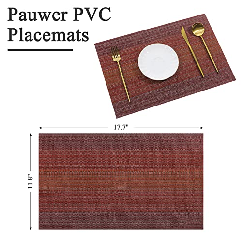 Pauwer Placemats Set of 8 Woven Placemats for Dining Table Indoor