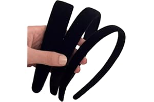 AUDTOPE 3Pcs Black Velvet Headbands for Women, Soft Head Bands for Women's Hair Plain Velvet Hair Band Hoop for Girls Cute Ha