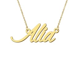 Aoloshow 18k Gold Plated Alia Name Necklace Tiny