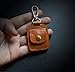 AA Medallion or Coin Holder, Leather Key Chain Snap Open Leather Case (Brown)