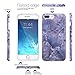JAHOLAN Blue Gray Marble Design Clear Bumper TPU Soft Rubber Silicone Cover Phone Case Compatible with iPhone 7 Plus/iPhone 8 Plus