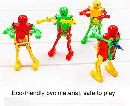 5 Pcs Funny Spring Wind-up Dancing Walking Robot Toy for Kids, Robot Playset for Kids Role Playing, Robots Theme Party Activity