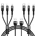 [2 Pack] Multi Charging Cable, YOUSAMS 3 in 1 Nylon Braided Multi USB Charger Fast Charging Cord Compatible with Most Smart Phones & Pads - 5ft/ Black primary