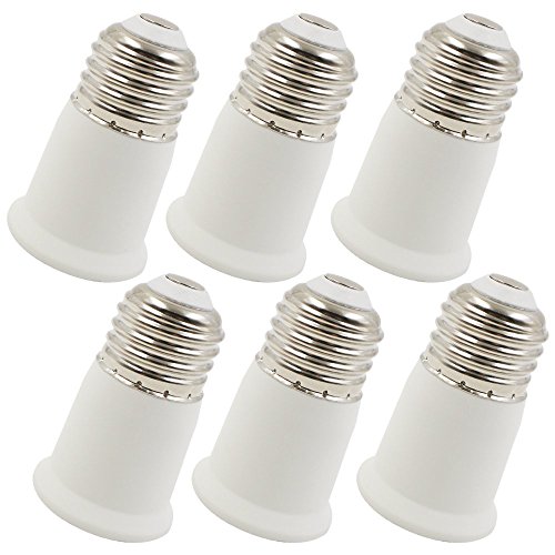 TORCHSTAR 6 Pack E26 to E26 Extender Adapter, E26 to E26 Edison Screw Converter Lamp Bulb Socket Lamp Holder, Fits LED/CFL Light Bulbs, Heat-resistant, Anti-burning, No Fire Hazard