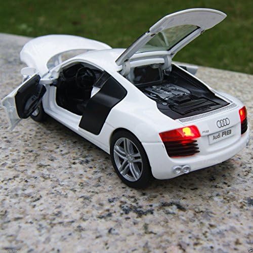 Audi R8 1:32 Model Cars Alloy Diecast Sound &amp; Light Kids Gift Light White New