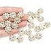 Wholesale 24PCS 16MM Gold Plated Metal Clear Rhinestone Glass Buttons Supplies Bulk for Craft (Shank)