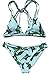 Cupshe Fashion Women Leaves Printing Strappy Bikini Set (L)