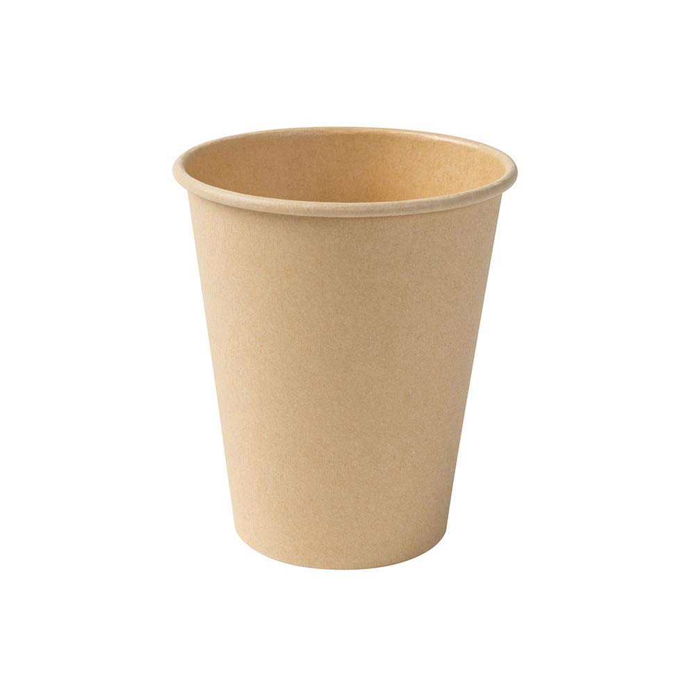 BIOZOYG 50x Disposable Coffee Cups 250 ml / 10 oz, Ø 90 mm Brown - Paper Cups for hot Drinks Plastic-Free - Coffee Cups Disposable