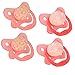 Dr. Brown's PreVent Orthodontic Baby Pacifier, Suction Free Air Channel, Contoured Butterfly Shield is Gentle on Face, Made in USA, Stage 1, 0-6m, Glow in the Dark - Pink, 4 count (Pack of 1)