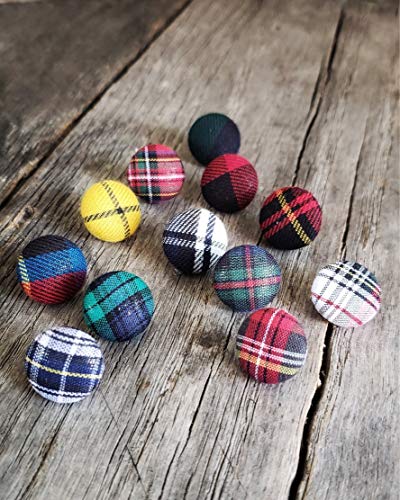 set of 10 Tartan Plaid push pins | decorative push pins, push pins for maps, world map push pins, decorative thumbtacks, fabric push pins, button push pins