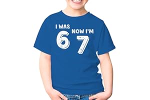 Cool 7 Year Old 7th Birthday was 6 Now I'm 7 67 Funny Six Seven Kids Shirt Gift Girl Boy