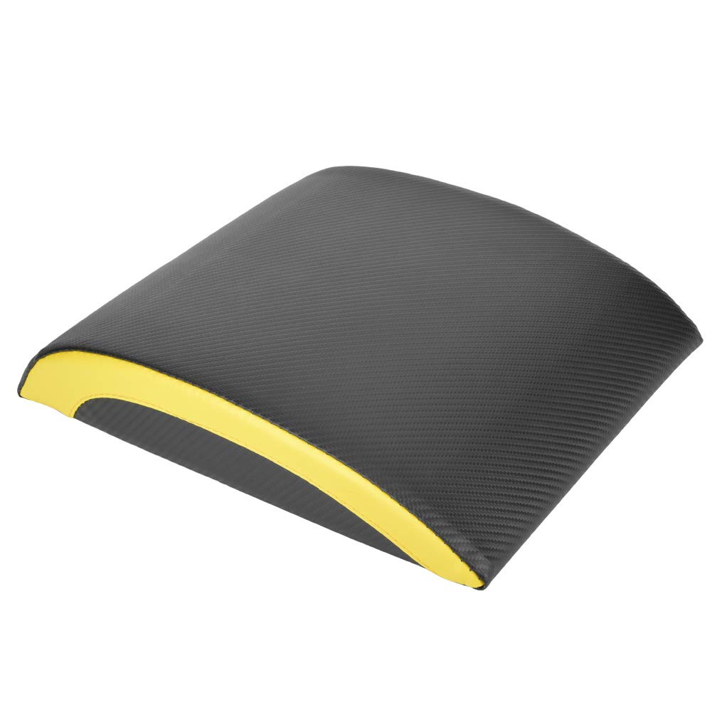 Natudeco Sit Up Mat Portable Fitness Sit Up Pad Mat Abdominal Mat Waist Trainer Training Equipment with Black Yellow for Home Fitness