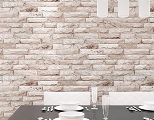 Bricks Wallpaper/3d Simulation marble/Simple modern/restaurant, TV background wall, 0.35 * 10m, Pink WEIQI